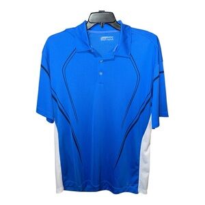 Nike Blue and White Nike Golf Fit Dry‎ Polo Shirt
